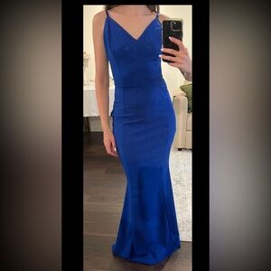 Elegant Blue Sleeveless Dress
